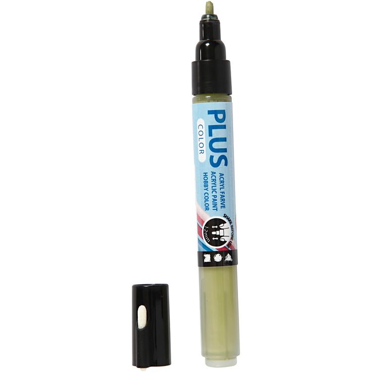 Pennarello colorato Plus, l: 14,5 cm, larghezza tratto 1-2 mm, eucalipto, 5,5 ml, 1 pezzo