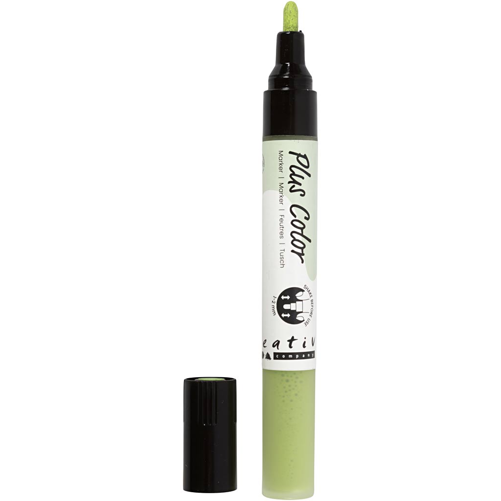 Pennarello colorato Plus, l: 14,5 cm, larghezza tratto 1-2 mm, verde foglia, 5,5 ml, 1 pezzo