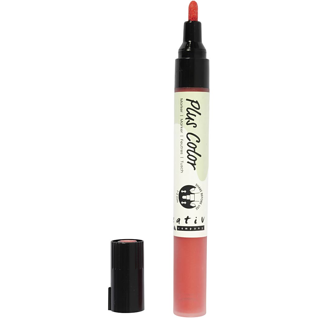 Pennarello colorato Plus, l: 14,5 cm, larghezza tratto 1-2 mm, rosso cremisi, 5,5 ml, 1 pezzo