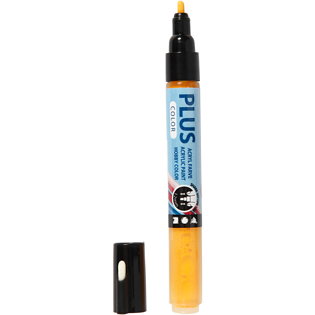 Rotulador Plus color, l: 14,5 cm, ancho de trazo 1-2 mm, sol amarillo, 5,5 ml, 1 unidad