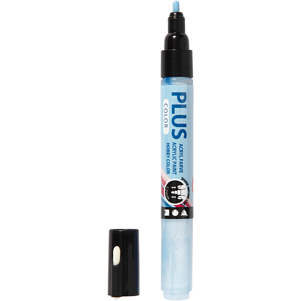 Pennarello colorato Plus, l: 14,5 cm, larghezza tratto 1-2 mm, azzurro cielo, 5,5 ml, 1 pezzo