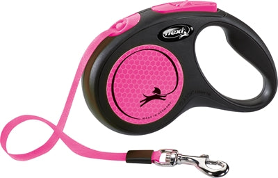 Flexi Rollijn Nuovo nastro neon Nero Pink