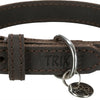 Trixie halsband hond rustic vetleer donkerbruin