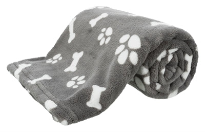 Trixie Dog Blanket Kenny Fleece Bone Gambe Grey