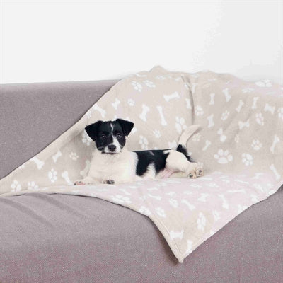 Trixie Dog Blanket Kenny Fleece Bone Legs Beige