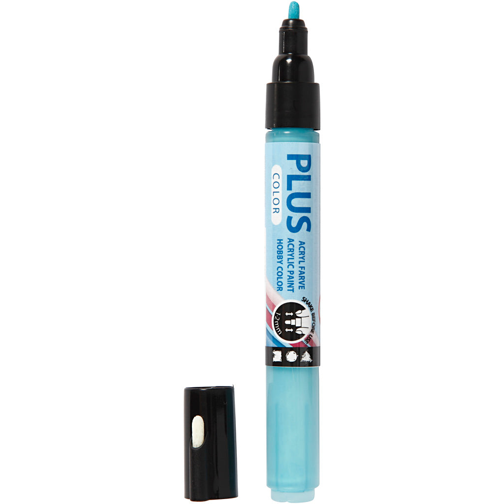 Rotulador Plus color, l: 14,5 cm, ancho de trazo 1-2 mm, turquesa, 5,5 ml, 1 unidad