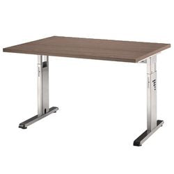 Escritorio recto regulable en altura pata C nogal 1200x800x680-760mm