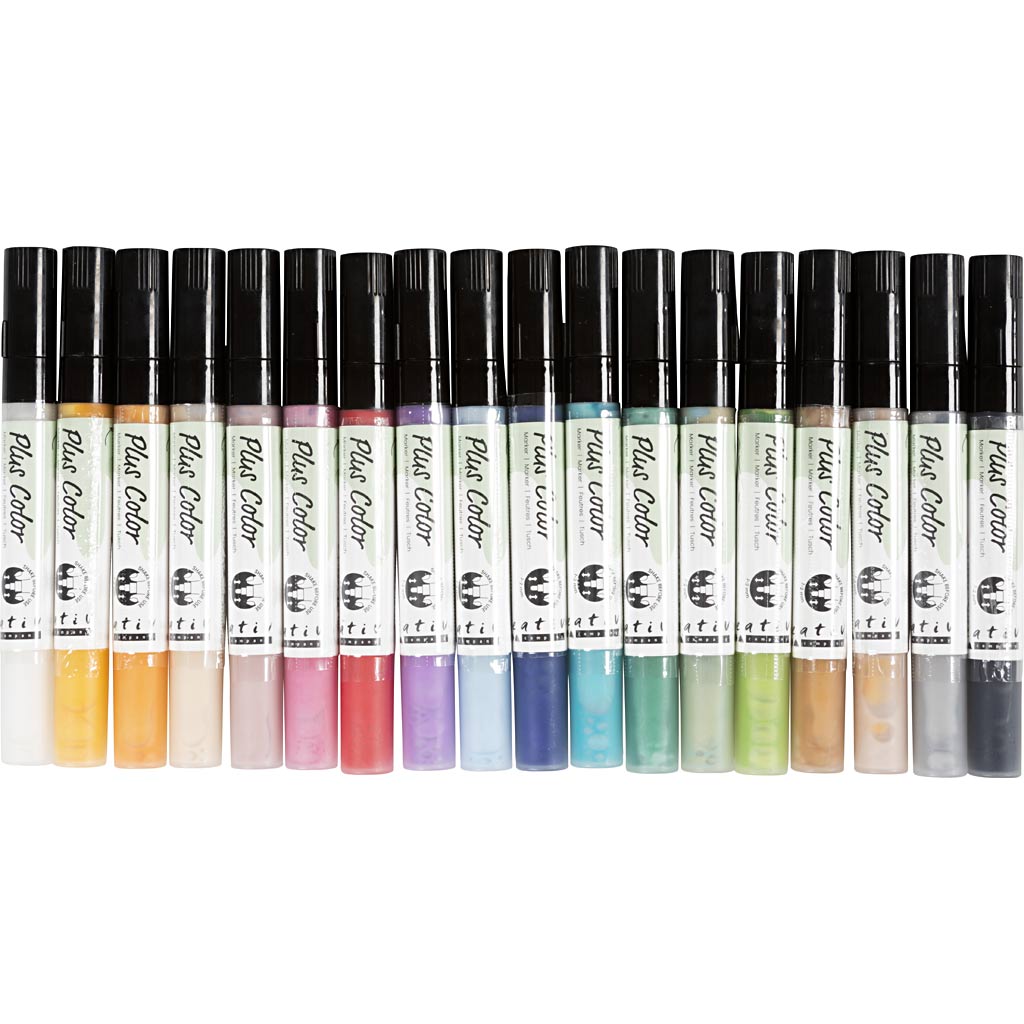 Pennarelli acrilici Plus Color Pennarello per pittura acrilica, 18 pezzi.