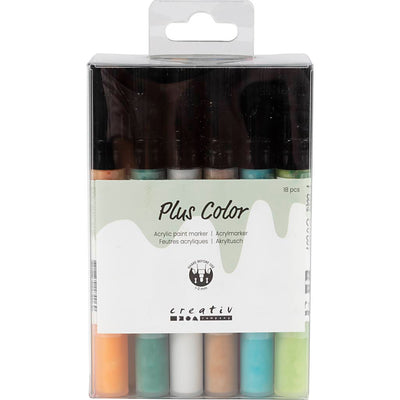 Plus Color Marcadores Acrílicos Marcador de Pintura Acrílica, 18pcs.