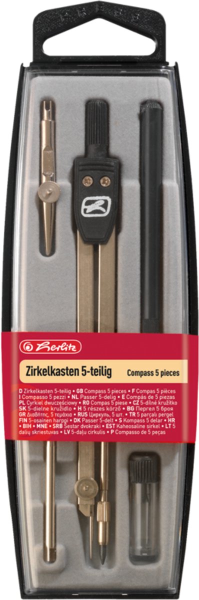 Herlitz 8710303 brújula negro, metálico 5 pieza(s)