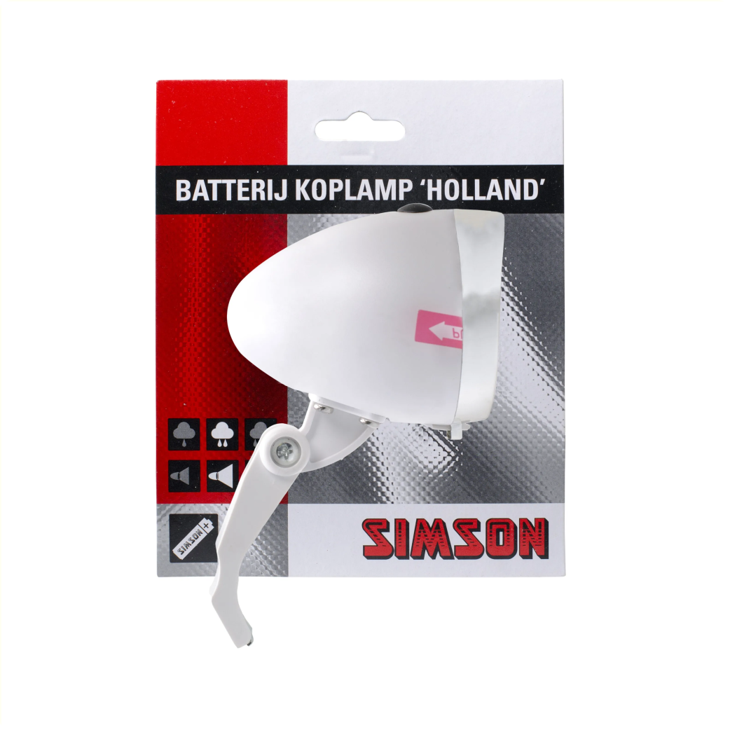 SIMSON BATTRIJKOPLAMP HOLAND WIT