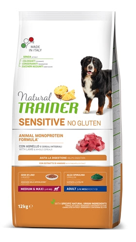 Entrenador natural perro adulto adulto maxi sensible de cordero gluten -libre