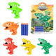 Mini pistola dinosauro con frecce del mondo dei dinosauri, 4 pezzi.