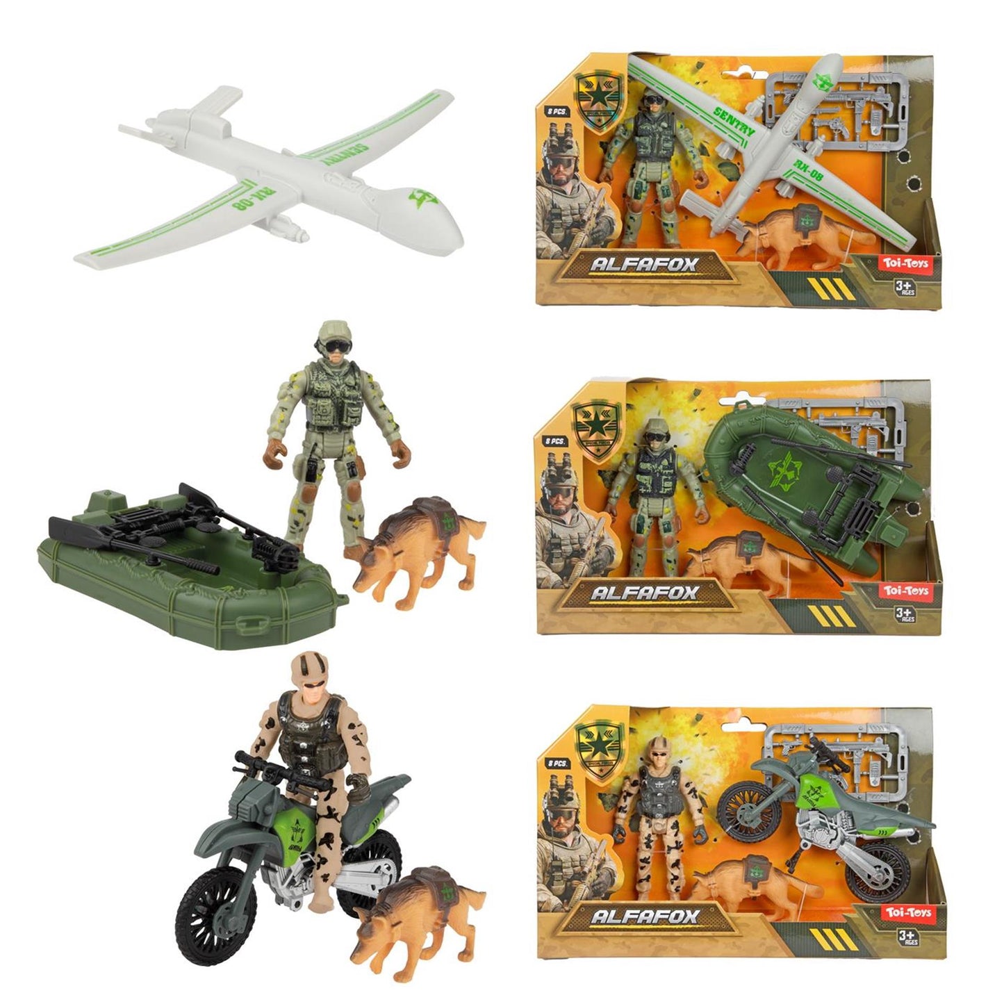 Toi-toys toi juguetes alfafox juego militar set m