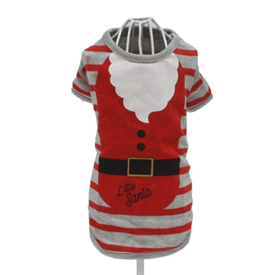 Croci Camiseta Dog Little Santa Ripe Rojo