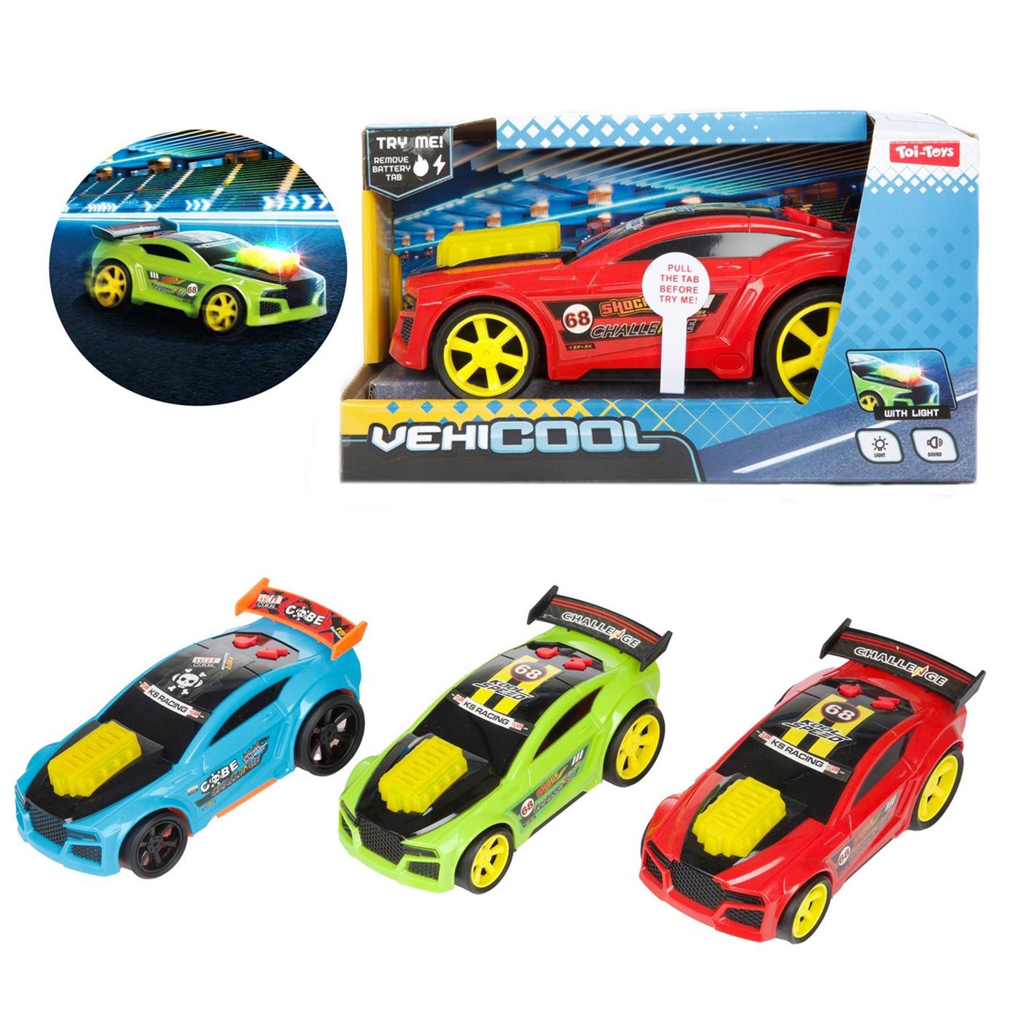 Toi-toys Vehicool Rally Auto con luce e suono