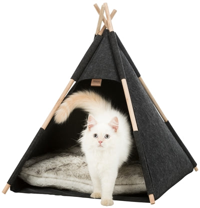 Trixie cat basket tipi felt anthracite