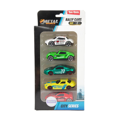 Toi-toys toi giocattoli auto da rally set di 5 in metallo