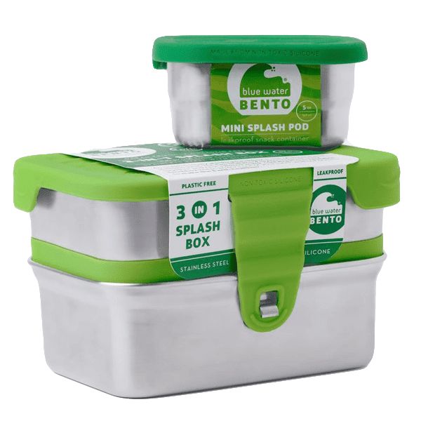 Box box bento per pranzo blu in acqua 3 in 1