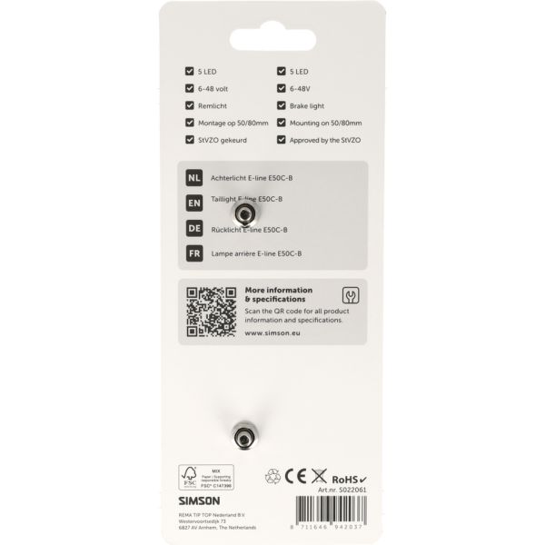 Luz trasera Simson aurora e-line e50c-b