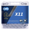 Cadena de bicicletas KMC X11 EPT - 118 enlaces - gris