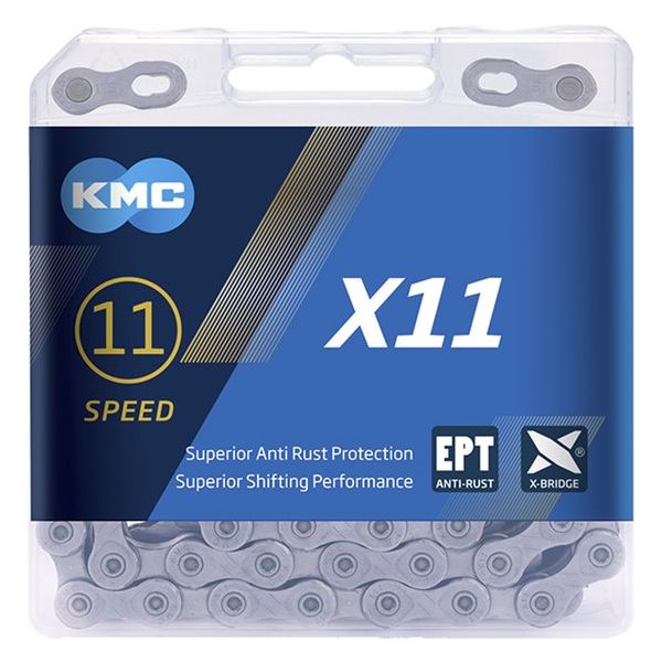 Catena di biciclette KMC X11 EPT - 118 Link - Grigio