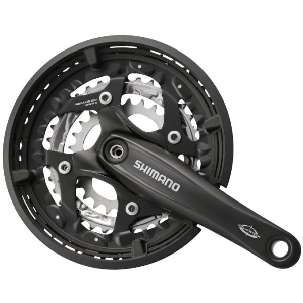 Shimano Crankset 3 x 10 velocità Trekking FC-T521 con Crankarm da 175 mm 48-36-26t Octalink Black