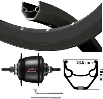 Kgs achterwiel 28 inch (622) ryde velg zwart nexus 8 centerlock zwart