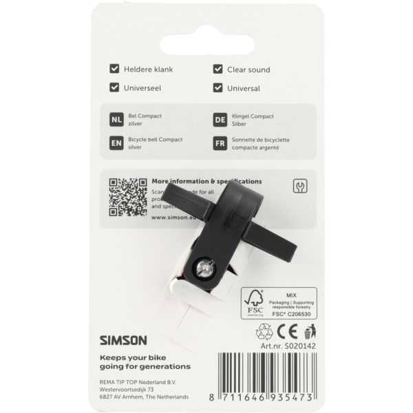 Campanello Simson compatto argento