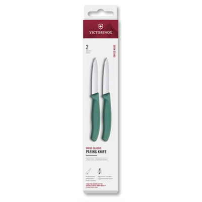Coltello sbucciatore Victorinox 2 pezzi verde a punta 8 cm