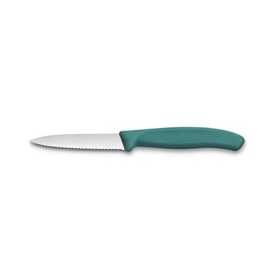 Coltello sbucciatore Victorinox verde seghettato 8 cm