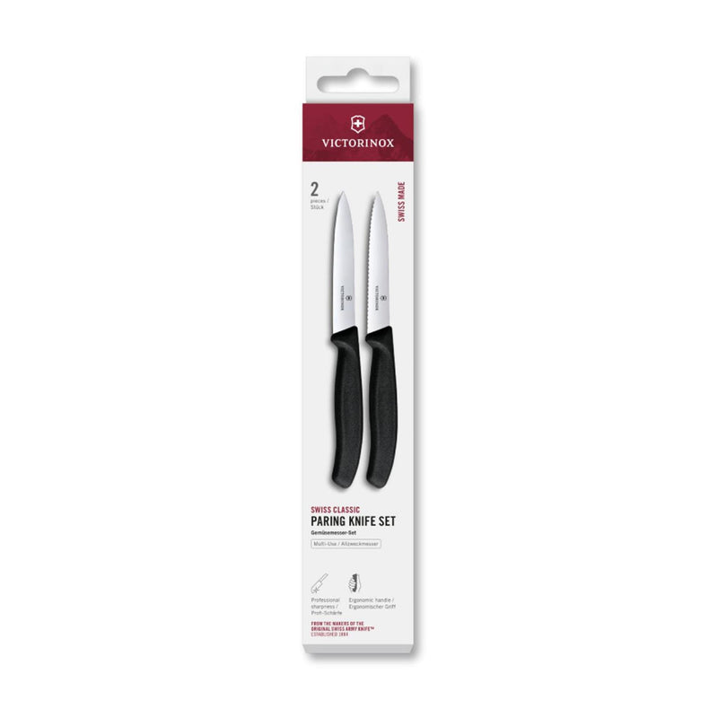 Coltello sbucciatore Victorinox 2 pezzi nero 10 cm