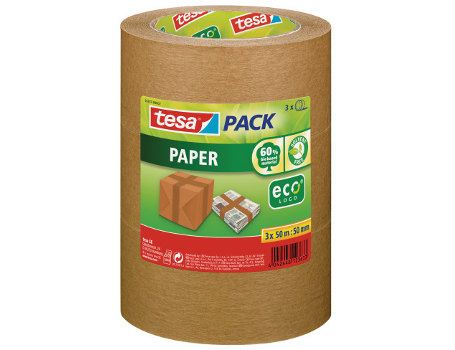 Cinta de embalaje TESA marrón 3 x 50m x 50 mm