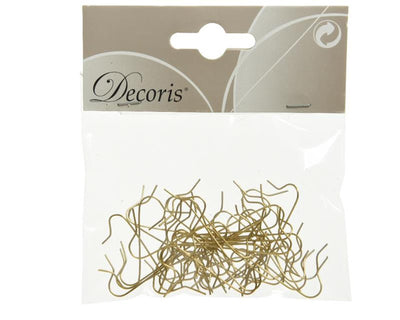 Decoris Christmas ball hooks 50 in bag 3.5cm gold