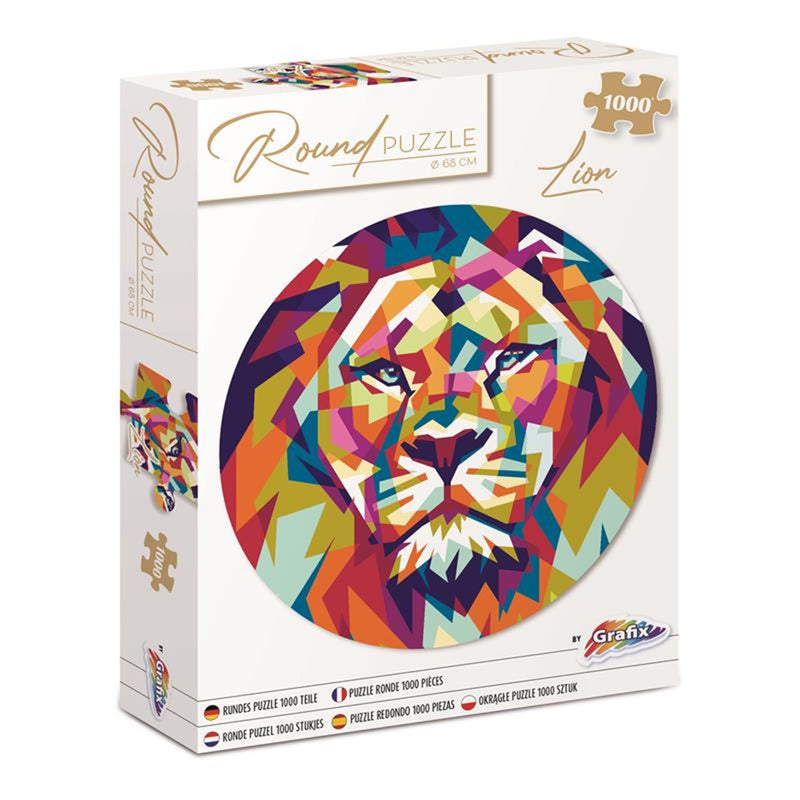 Grafix puzzle rotondo leone 1000 pezzi