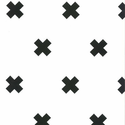 Noordwand Wallpaper Noordwand Fabulous World Cross White and Black