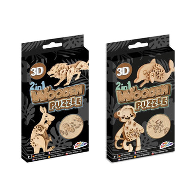 Kit di legno 2 in 1 3D puzzle-dolphin e AAP