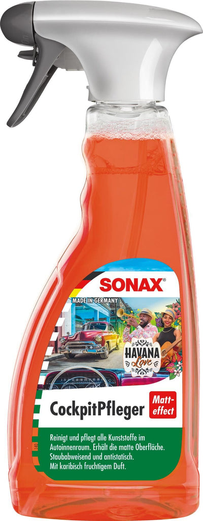 Sonax kunststoffpflegemittel cockpitpfleger matteffect cockpit care 500 ml havana love