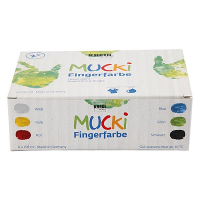 Kreul Mucki Finger Paint, vari colori, 6x150 ml 1 scatola