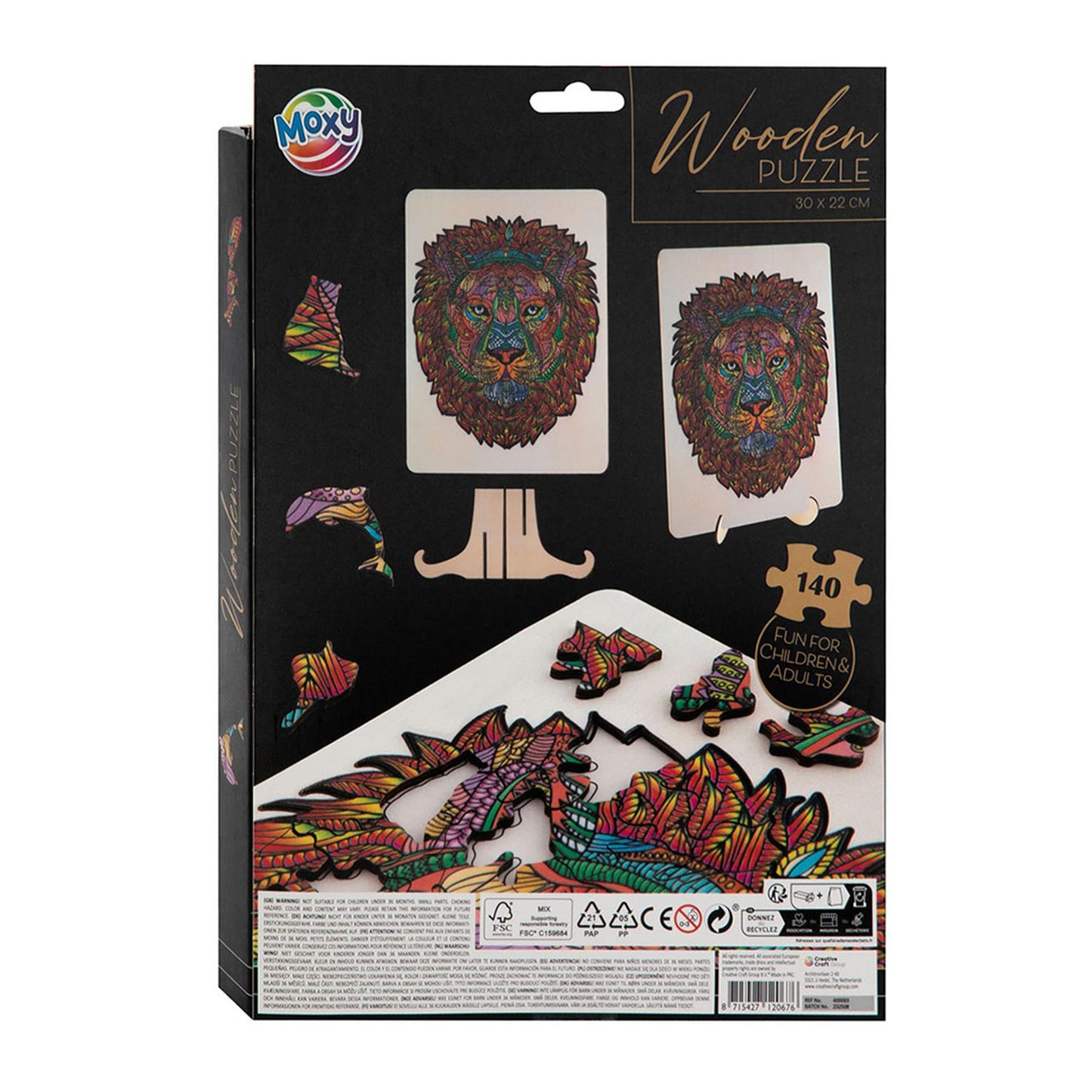 Grupo creativo de artesanía Wooden Jigsaw Puzzle Lion, 140º.