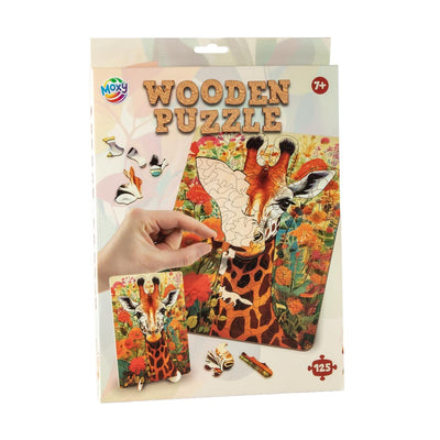 Moxy wooden puzzle giraffe unique shapes