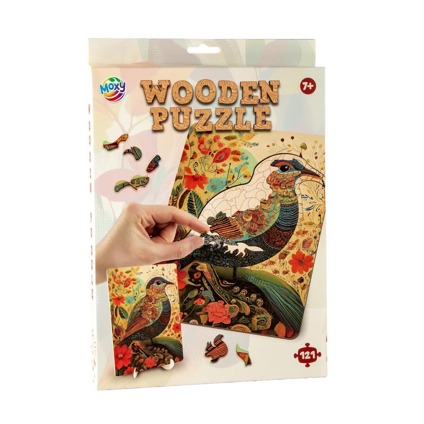 Moxy puzzle in legno con forme uniche di uccelli