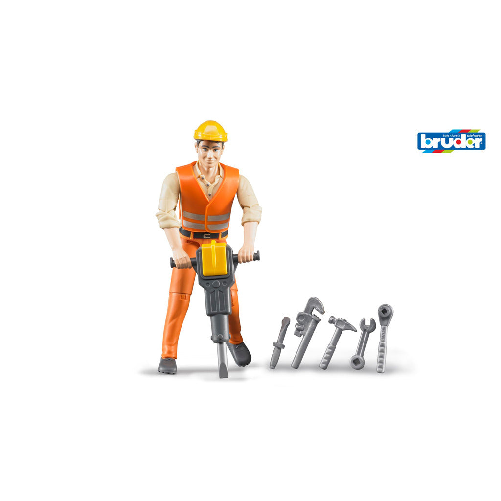 Bruder Bworld Construction Worker con accessori