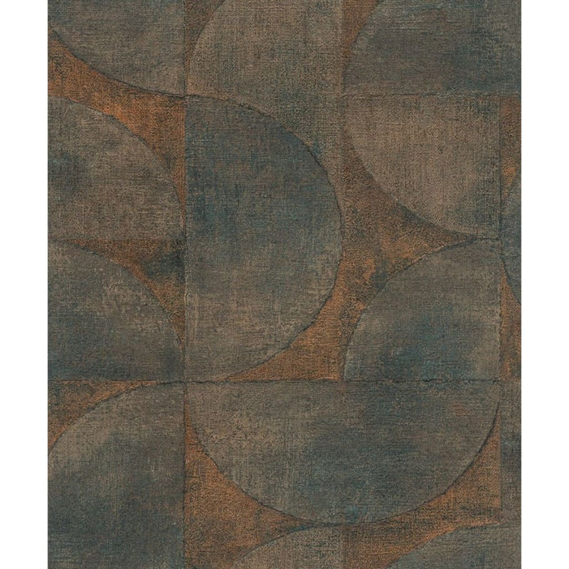 North Wall Vintage Deluxe Wallpaper Circle grafico verde e marrone