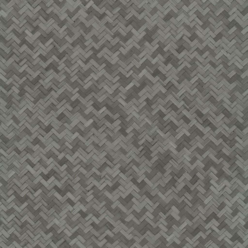 Wallpaper North Wall Noord Wallpaper Botanica Rattan Wickerwork Nero e Grigio