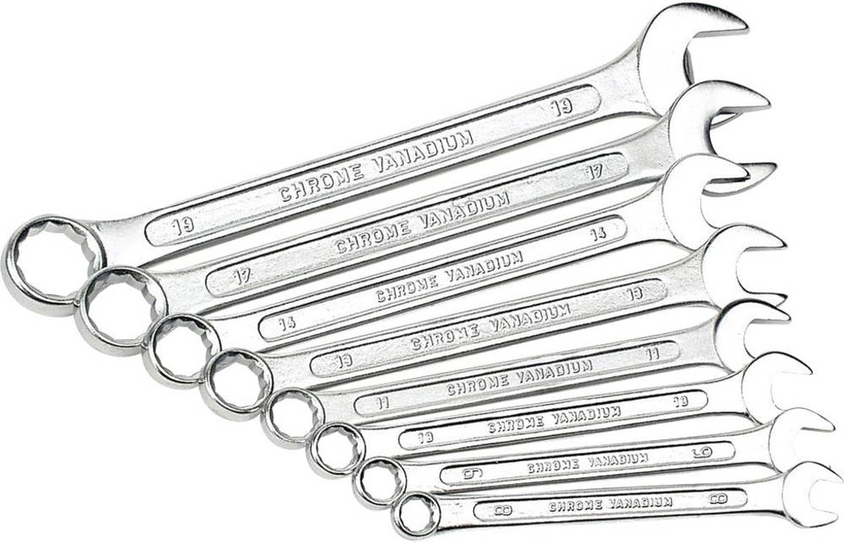 Brüder Mannesmann set di chiavi combinate 8 pezzi DIN (hobby) - 130-08 DIN