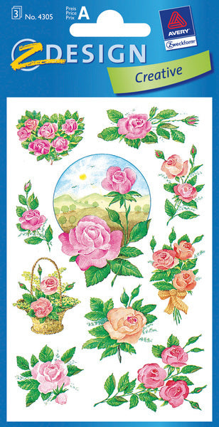 Avery Avery AV-4305 Etichetta carta Etichetta Z Pacchetto di design A 3 fogli rose