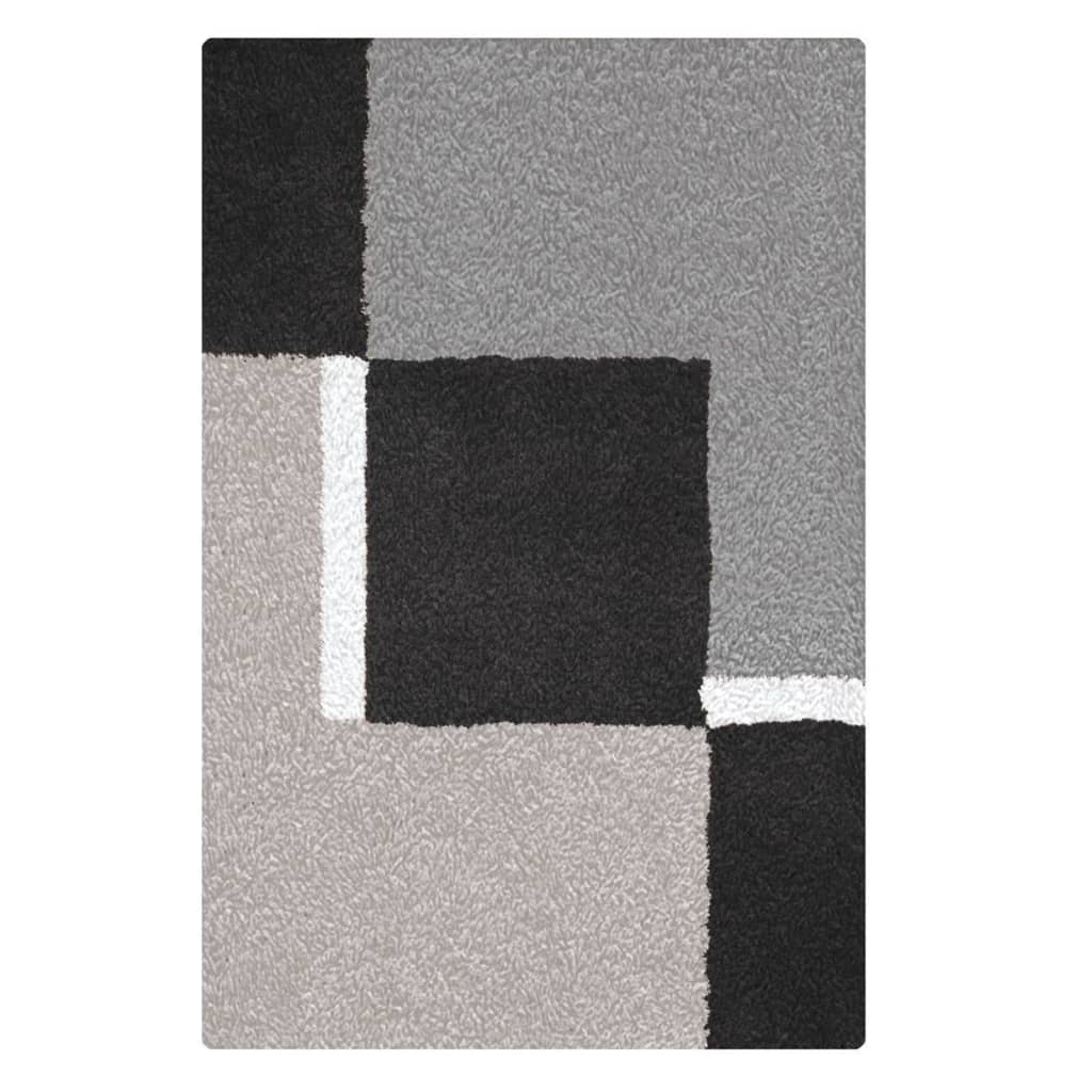 Kleine Wolke Kleine Wolke Alfombra de baño Dakota Platinum 55x65 cm gris y negra