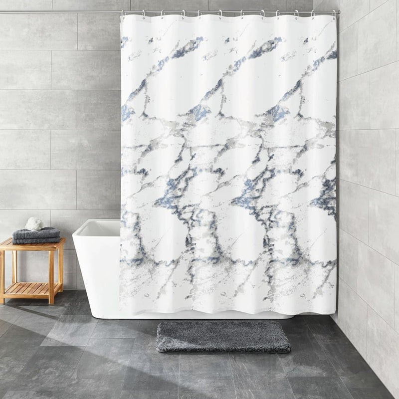 Little Wolke Little Wolke Shower Canttain Marble 180x200 cm bianco e grigio