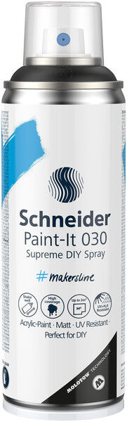Schneider Schneider S-ML03050001 Vernice spray fai-da-te-It 030 Nero 200 ml di vernice acrilica